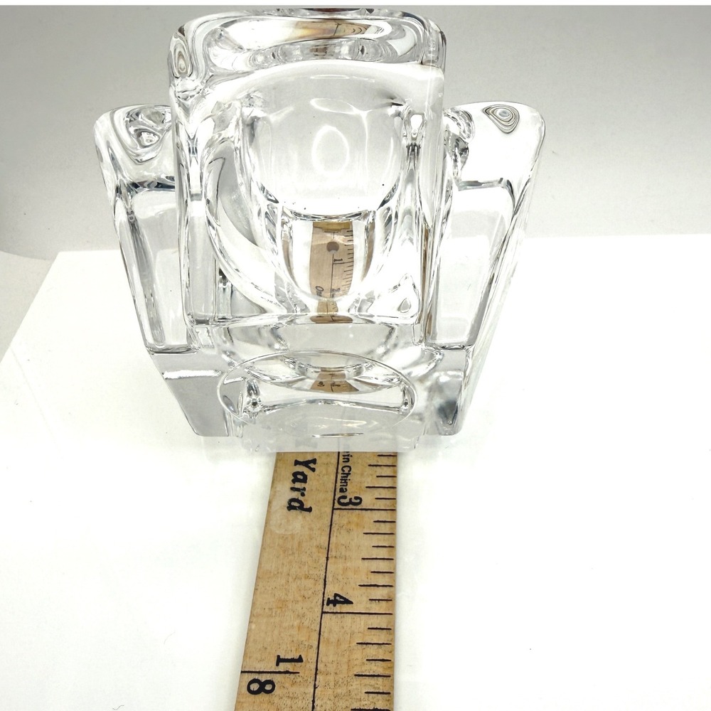 Vintage Orrefors Max Crystal Cross Votive Tealight Holders Pair Anna Ehrner - Picture 15 of 16